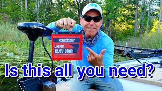 Trolling motor with a tiny lithium battery Can I troll with only 30AH? #trolling #lithiumbattery