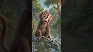 चालाक बंदर और मगरमच्छ की कहानी 🐊🐒 Ai 3D Animation moral Story