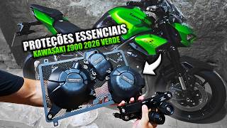 COMO INSTALAR AS PROTEÇÕES NA NOVA Z900 2026 VERDE