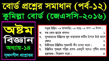 50. Class 8 Science Board Question Chapter 14 (Part-12) || Eight Biggan || পরিবেশ এবং বাস্তুতন্ত্র