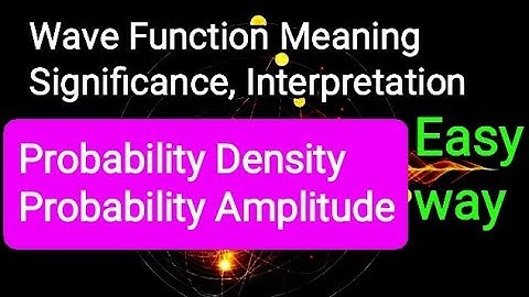 Wave Function| Meaning| Significance| Born Interpretation|Probability amplitude| Probability Density