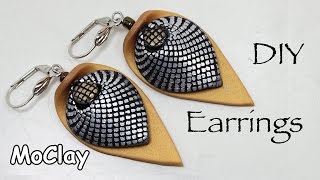 How to make a mesh effect . Polymer clay earrings tutorial