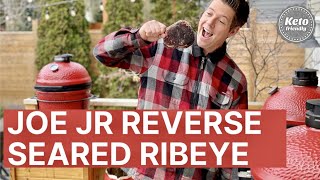 How to reverse sear steak (Ribeye). The BEST STEAK reverse seared on the Kamado Joe Jr. | SDBBQ
