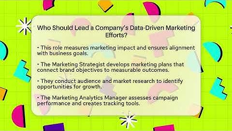 Who Should Lead a Company’s Data-Driven Marketing Efforts? | Modern Marketing Moves News
