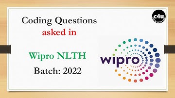 Wipro NLTH-2022 Coding Question and Answers || code4u