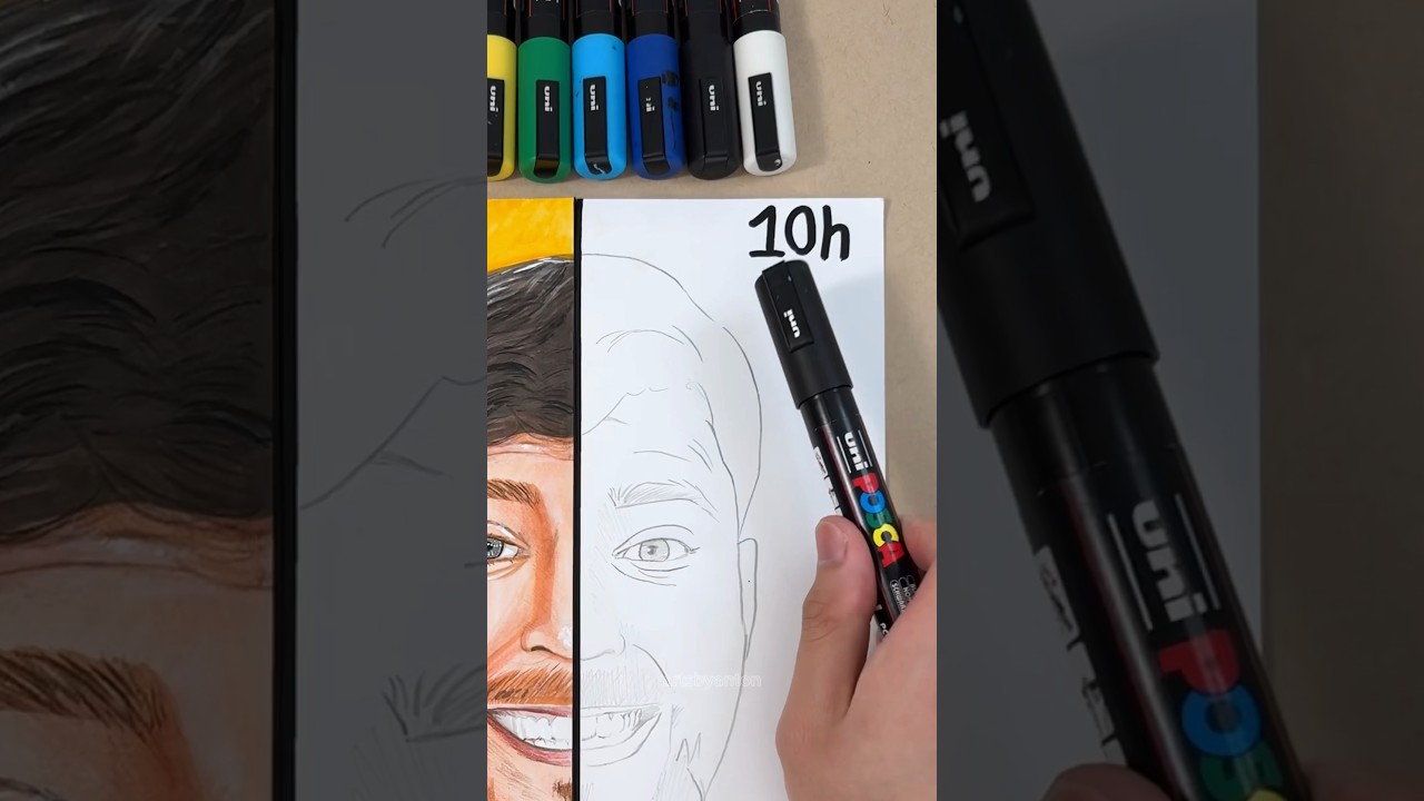 Drawing MrBeast in ✨1 hour vs 10 hours✨part 2 (which side won?😳) 