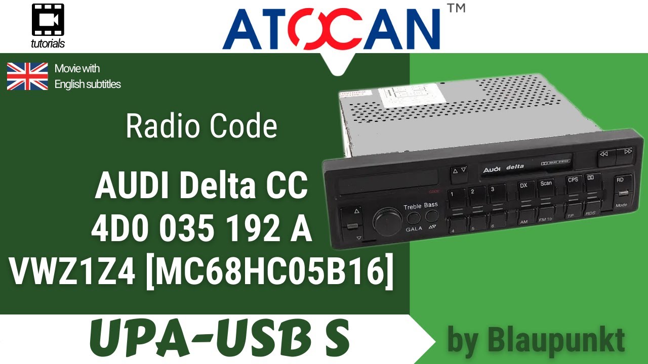 AUDI Delta CC 4D0 035 192 A - VWZ1Z4 [MC68HC05B16] by Blaupunkt