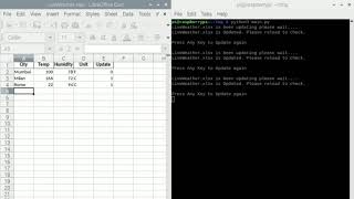 Live Weather using Python on LibreOffice Calc or Microsoft Excel spreadsheets.