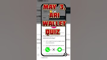 Ari wallet quiz 3 May | Ari wallet daily quiz today answer | Arichain Quiz Today 3 May