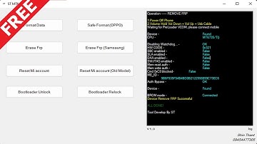 ST MTK Tool 1.0 2024 Erase FRP Samsung Reset Mi account Xiaomi FREE
