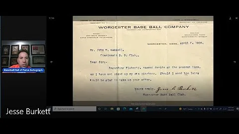 Jesse Burkett Autograph Analysis -  A Must Watch. ...