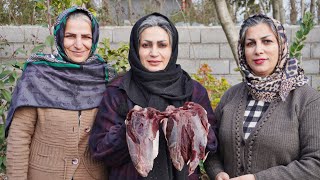 Village women make kabab torsh (iranian sour kebab) | Country style cooking