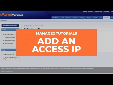 Manage2 Tutorials - How to Add an Access IP