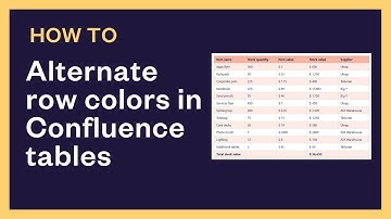 How to alternate row colors in Confluence tables | Elements Spreadsheet