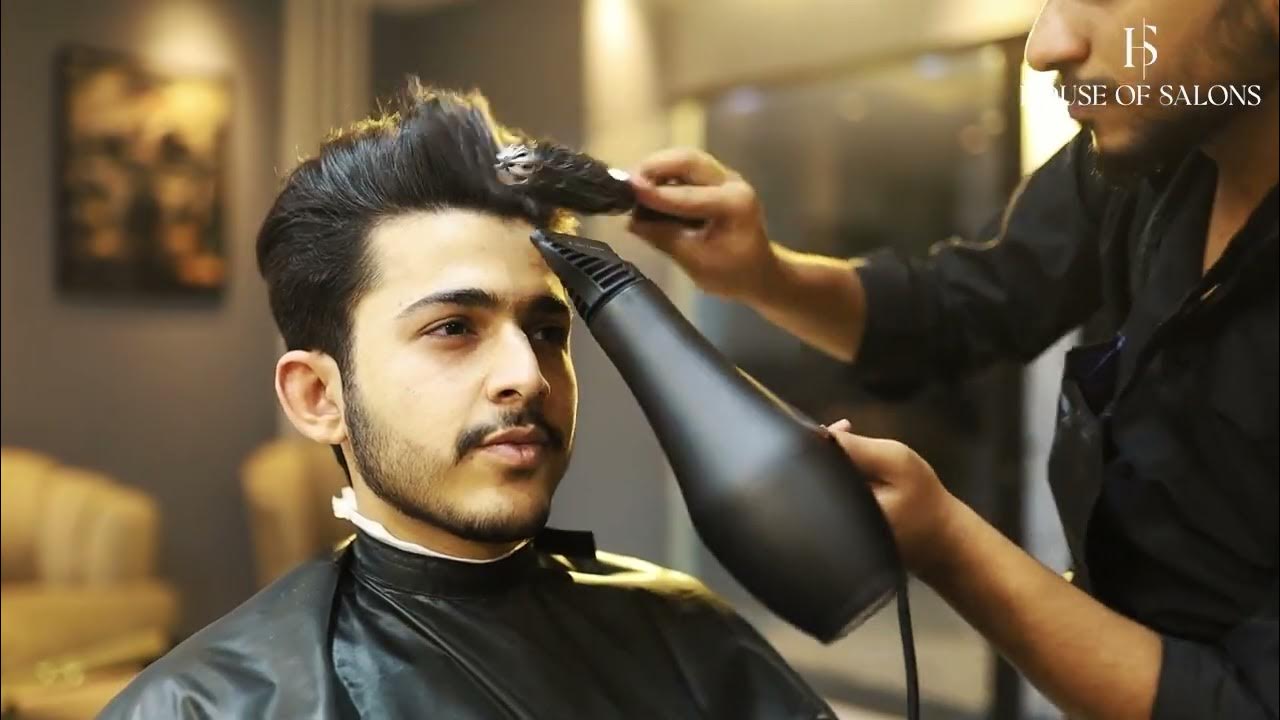 Haircut, Hairstyling at House Of Salons - F11 Markaz, Islamabad - YouTube