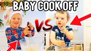 BABY COOK OFF (Cutest Cupcake cooking video) w\/ Disco and Charm NORRIS NUTS COOKING