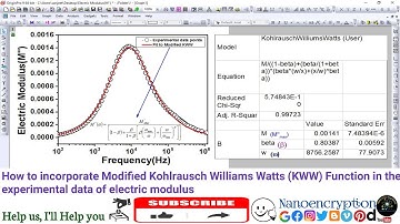 How to incorporate Modified Kohlrausch Williams Watts Function in the electric modulus using origin
