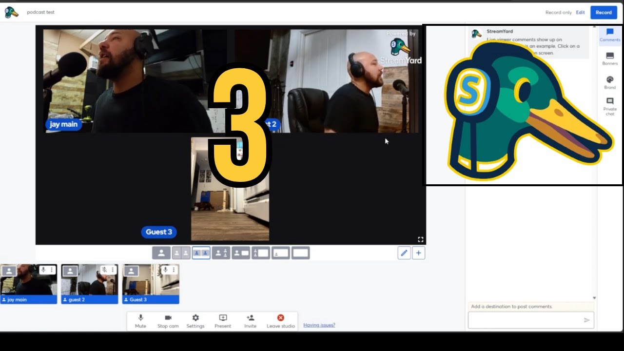 QUICK 3 Person STREAMYARD SETUP For Video Calls and Podcasting. - YouTube