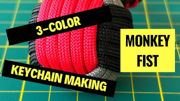 3-color monkey fist keychain making tutorial @onkaparacord #paracord #paracordtutorials #handmade
