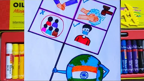 How to draw world Environment day from Corona virus, Stay home Stay safe drawing step by step