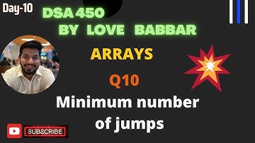Minimum number of jumps || Array Part q1 || SDE Sheet || LOVE BABBAR 450 Question | Minimum jump GFG
