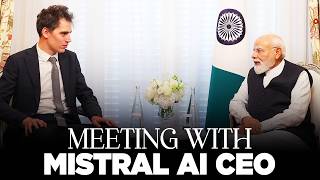 PM Modi meets Arthur Mensch, CEO of Mistral AI in Paris