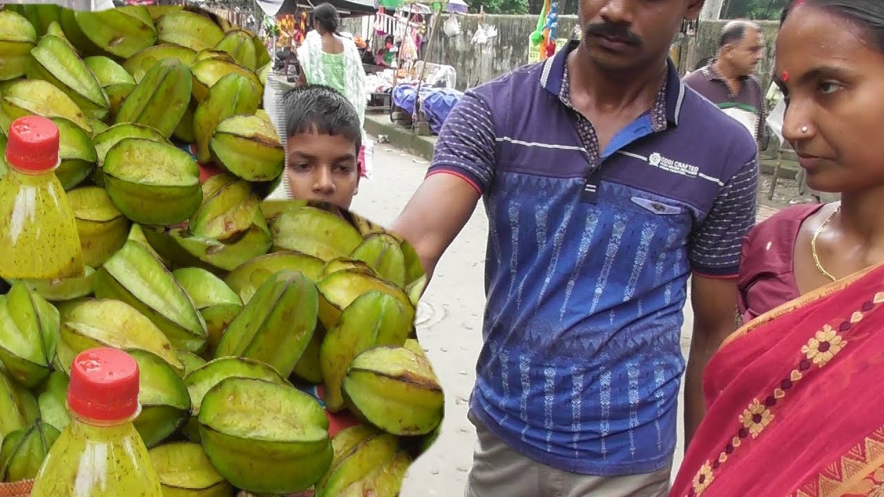 Wow What a Taste Sour Hot Sweet | Star Fruit ( Kamranga )Mixture | Indian Street Food Kolkata | Indian Food Loves You