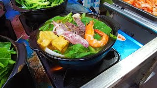 Squid, King Prawn, Clam Mixed Hotpot Noodle Bowl - Vietnam Street Food