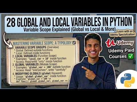 28 Global and Local Variables in Python | Variable Scope Explained | Udemy Paid Courses ✅