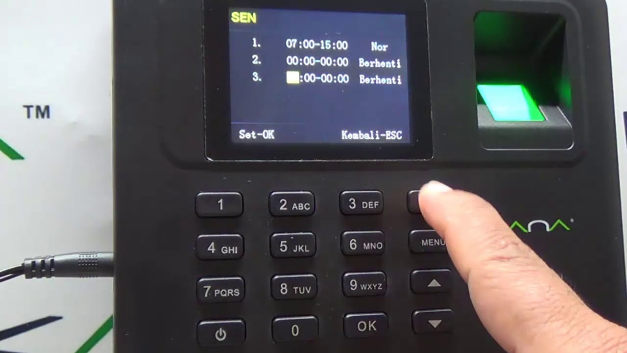 cara pengaturan jam kerja pegawai kana sf 800 fingerprint mesin absensi