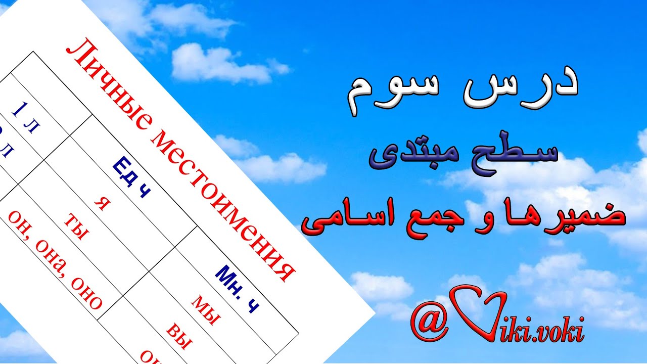 درس سوم آموزش زبان روسی -مبتدی - ضمیرها و جمع اسامی