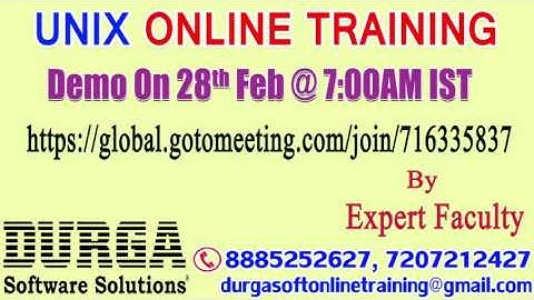 UNIX online training by Real time expert Demo on 28th Feb @7:00AM IST
