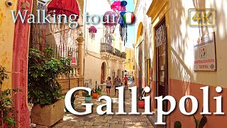 Gallipoli (Puglia), Italy【Walking Tour】History in Subtitles  4K
