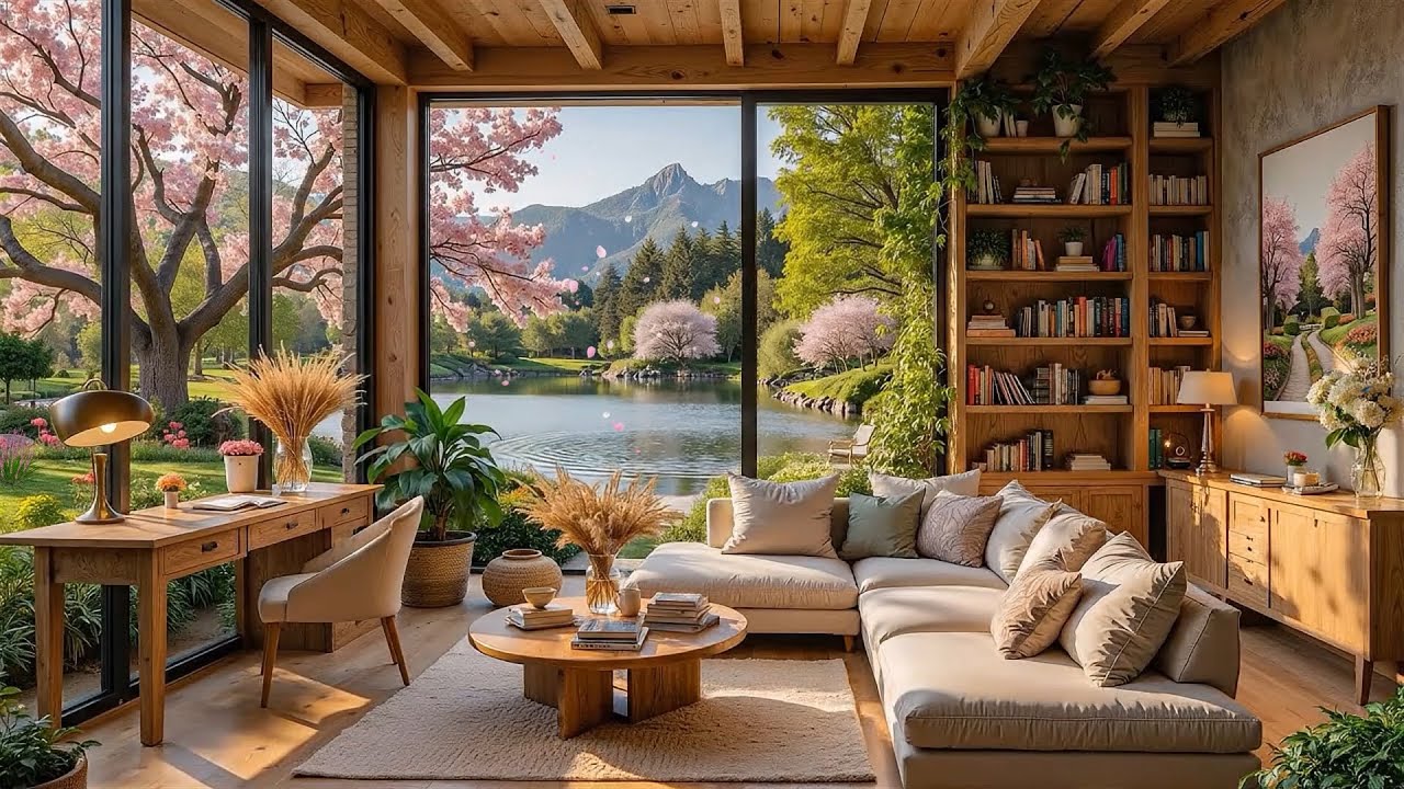 Peaceful Morning 🌿 Cozy Spring Jazz Music with Nature Sounds for Deep Focus & Calm Energy