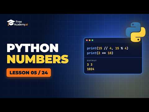 Python Numbers, Operators and Type Conversion | Python Course (5/24)