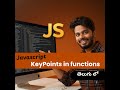 JavaScript Functions – Important Key Points Every Beginner Must Know | Telugu | Saiteja