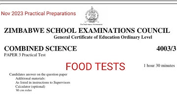Food tests practicals carried out in  O level Combined Science & Biology