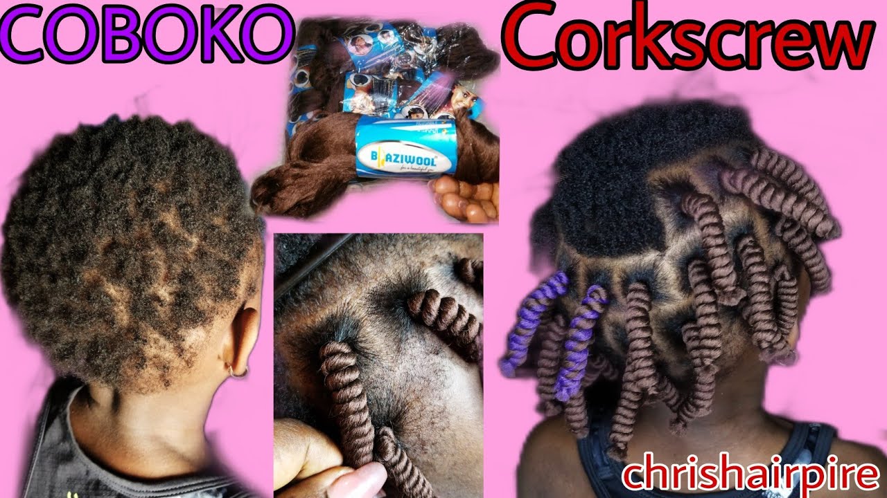 knotless Corkscrew Twist With Brazilian Wool Trending Hairstyles For