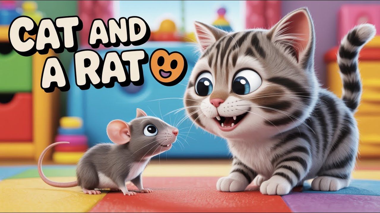 Cat and a Rat – Fun Kids Poem 🐱🐭 | Playful Rhyme Story for Children and Learning
