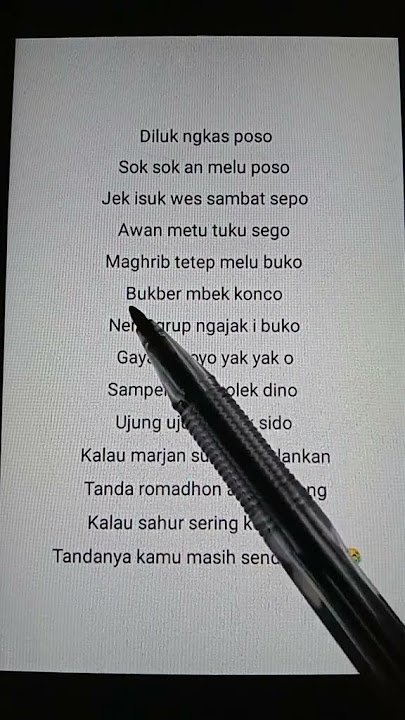 Lirik Lagu Diluk Ngkas Poso😅😅
