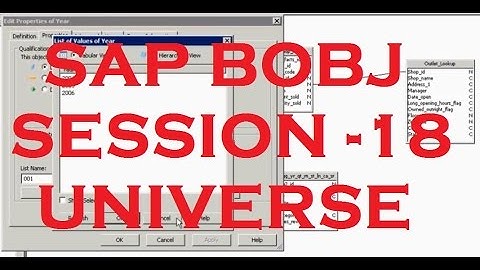 Universe - Part - 11 - Predefined Prompts - SAP Business Objects Tutorial (BOBJ) 4.0 - Session - 18