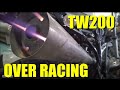 OVER RACING マフラー　スリップオン　メガホンサイレンサー　 TW200　#バイク#マフラー#音　アフターファイヤー