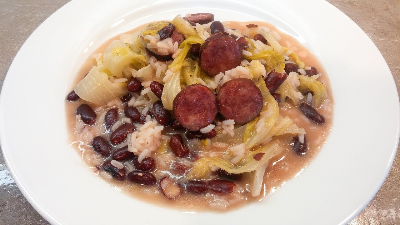 Receita de arroz de chouriço com couve e feijão by necasdevaladares