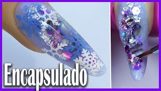 Nácar ENCAPSULADO en tus Uñas y Copos de Nieve  ❄️ para NAVIDAD 🎄