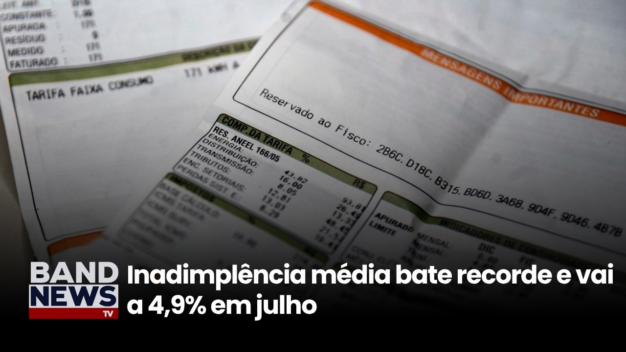 Inadimplência média bate recorde e vai a 4,9% em julho | BandNews TV