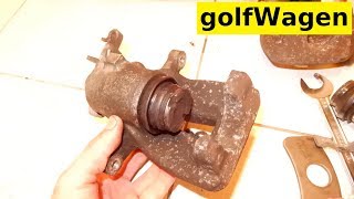 VW Golf 5 moving the stuck rear caliper