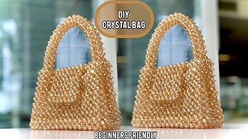DIY CRYSTAL BAG TUTORIAL/HOW TO MAKE MINI BALENCIAGA HOURGLASS BEADED BAG|Beginners Friendly #beads