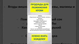 ПРОДУКТЫ ДЛЯ РАЗЖИЖЕНИЯ КРОВИ. Нужно знать каждому