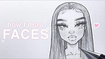 ౨ৎ how i draw faces | step by step draw with me tutorial ♡