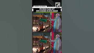 Prime Minister Narendra Modi flags off fleet of eco-friendly electric buses in Ekta Nagar, Gujarat